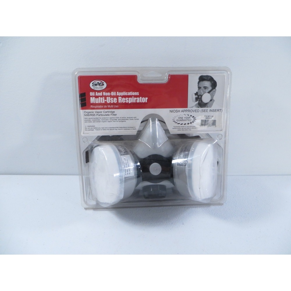 SAS Safety Corp 3671-50 Multi-Use Dual Cartridge Respirator OV N99 R95 Medium
